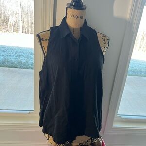 GAP Black Collared Sleeveless Blouse